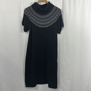 Cato Fair Isle Short Sleeve Turtleneck Sweater Dress Womens Size XL Classic